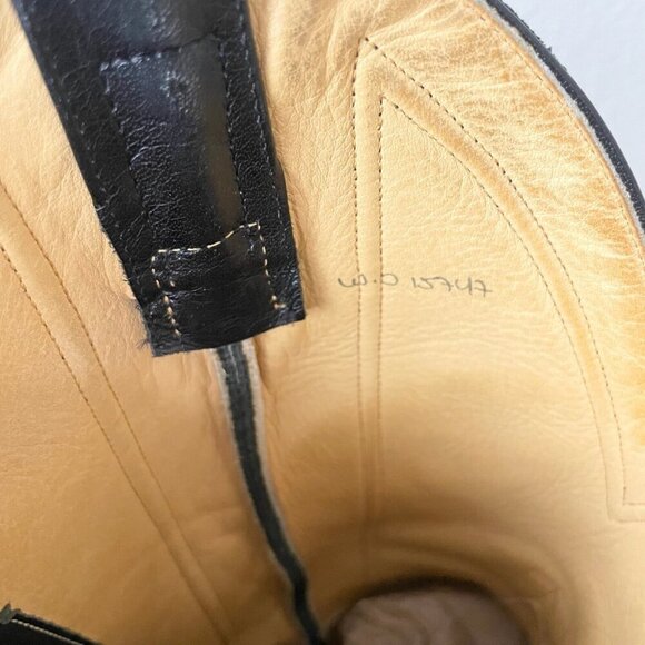 Rod Patrick Mens Cowboy Boots 13AA Black Genuine Leather Roper Western Round Toe - Picture 10 of 12